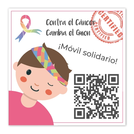 Diseño de pegatina solidaria rosa